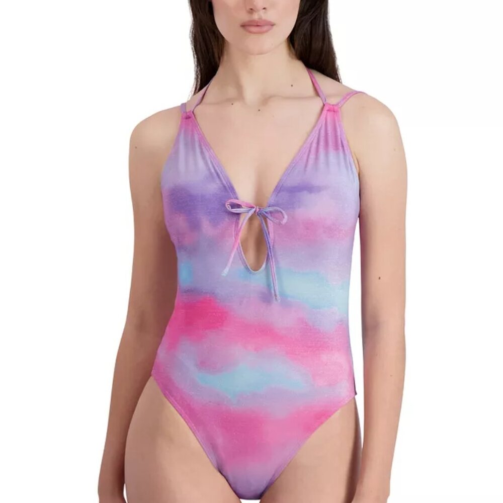 BCBGeneration Cloud Nine Shiny Keyhole One-Piece Swimsuit Multicolor XS